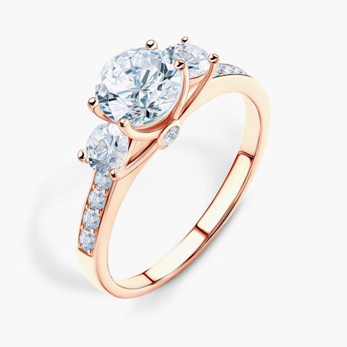 Pierścionek zaręczynowy Dream: różowe złoto, diamenty